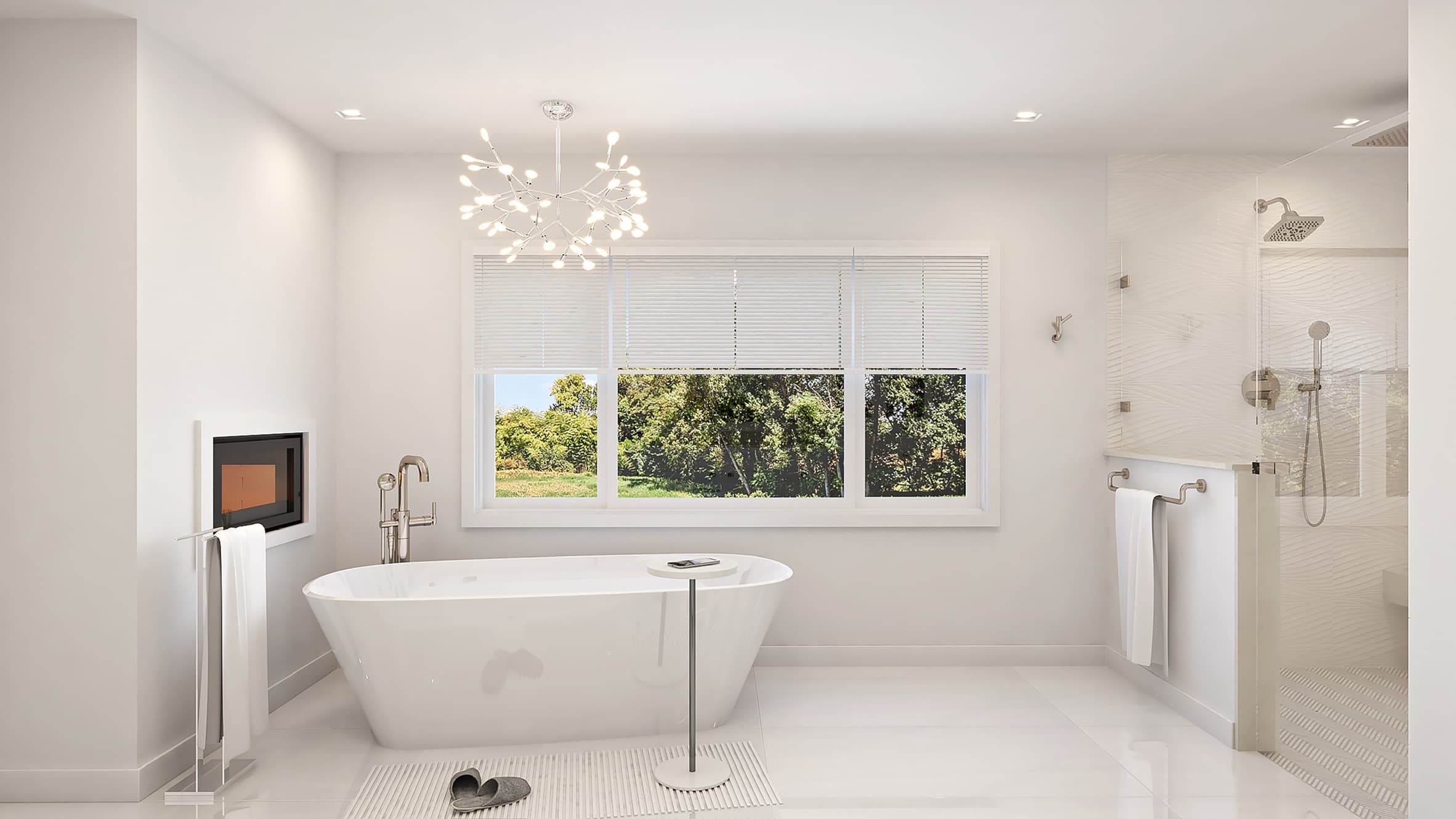 3D rendering of Jeff and April's freestanding tub wall