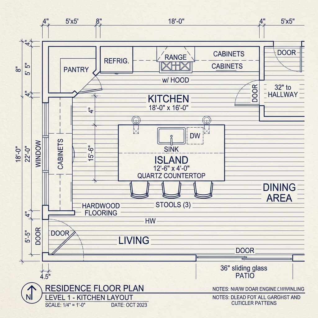 Where the project starts: existing space, measured and mapped.