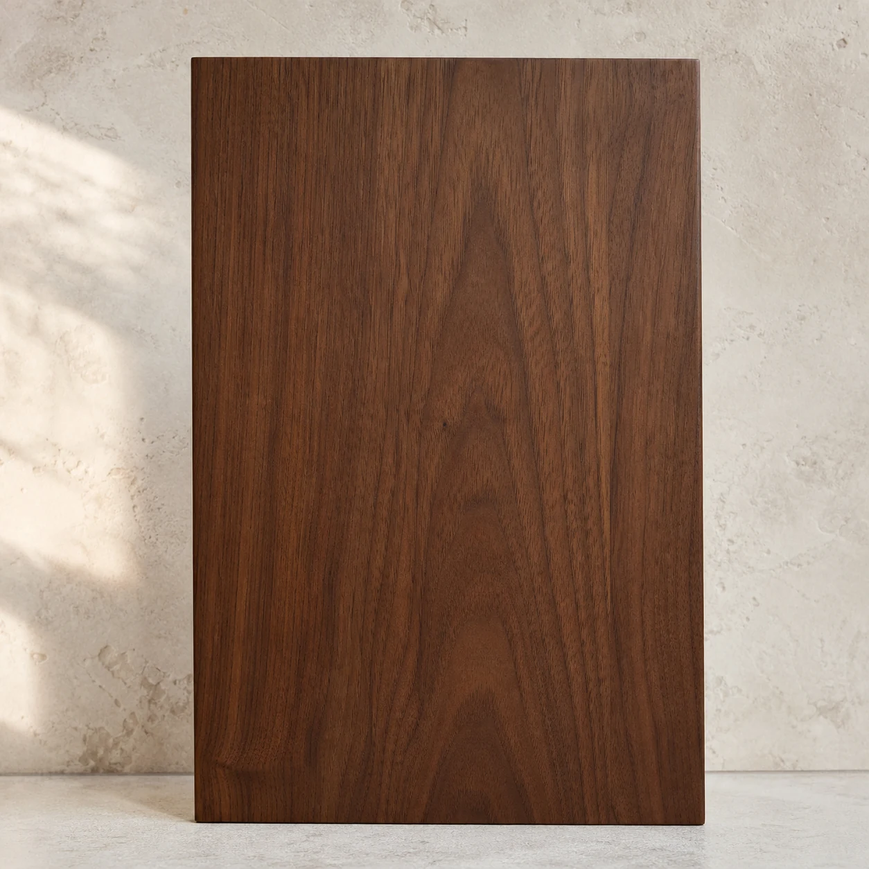 Concept macro study of warm natural walnut cabinetry