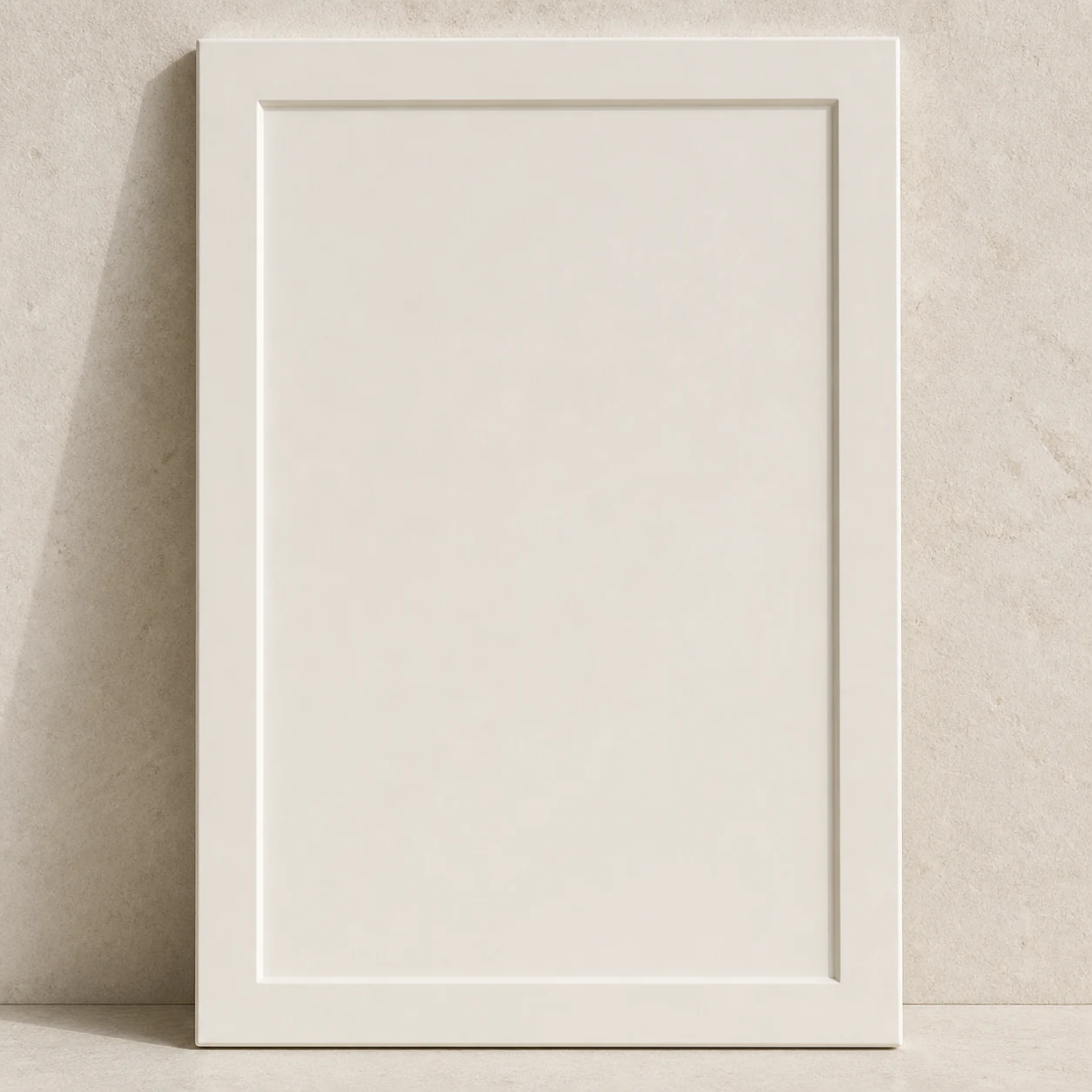 Concept macro study of warm chalky ivory cabinetry