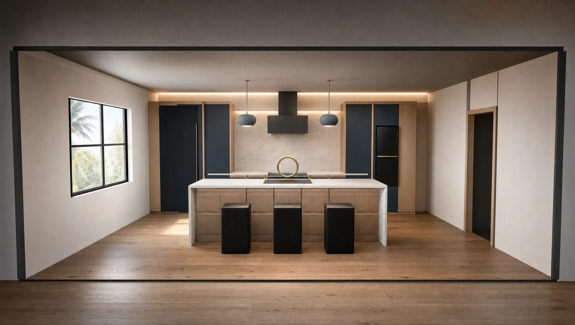 Installed European frameless kitchen, trade project in San Diego