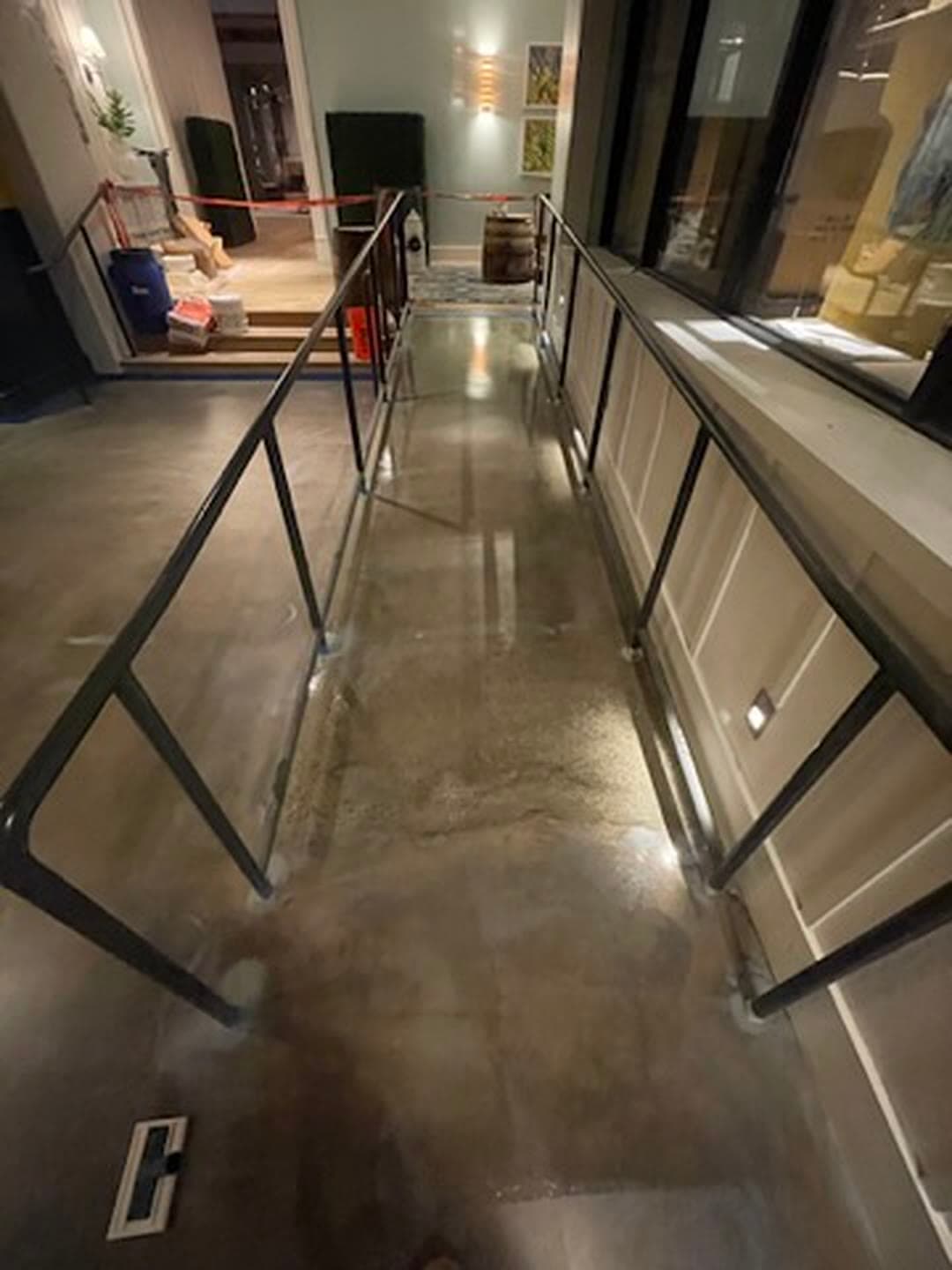 Concrete entry ramp before coating