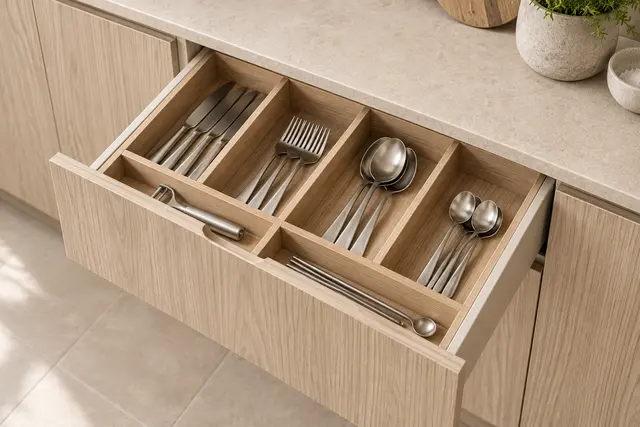 A drawer worth opening: close-up concept render of cabinet storage